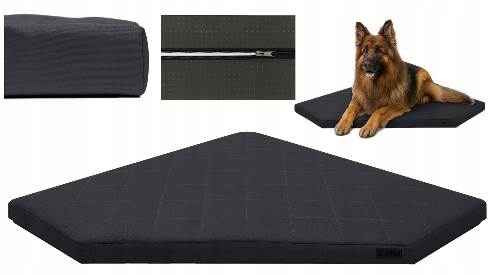 Pelíšek pro psa Voděodolné pěnová matrace se zámkem 130x130 grafit