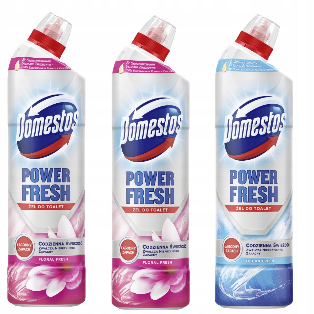 Domestos Power Fresh Gel na toalety Floral Fresh 700 ml x 2 Ocean Fresh 700 ml