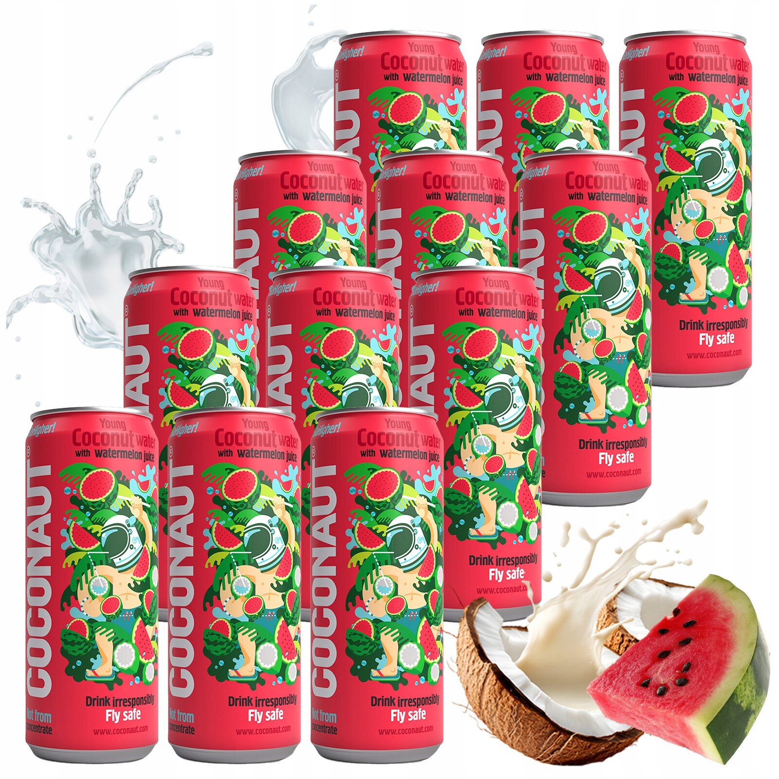 Neperlivá Kokosová Voda Coconaut S Melounovou Šťávou 320 ML Z Mladého Kokosu