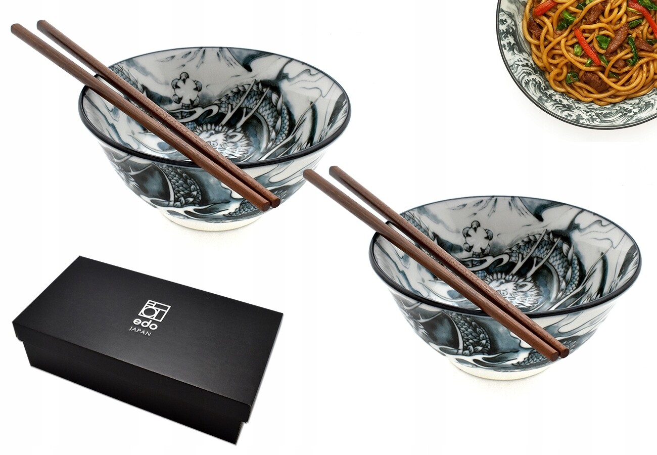 Sada 2 misek s paličkami Doragon Green 15 x 7 cm 500 ml