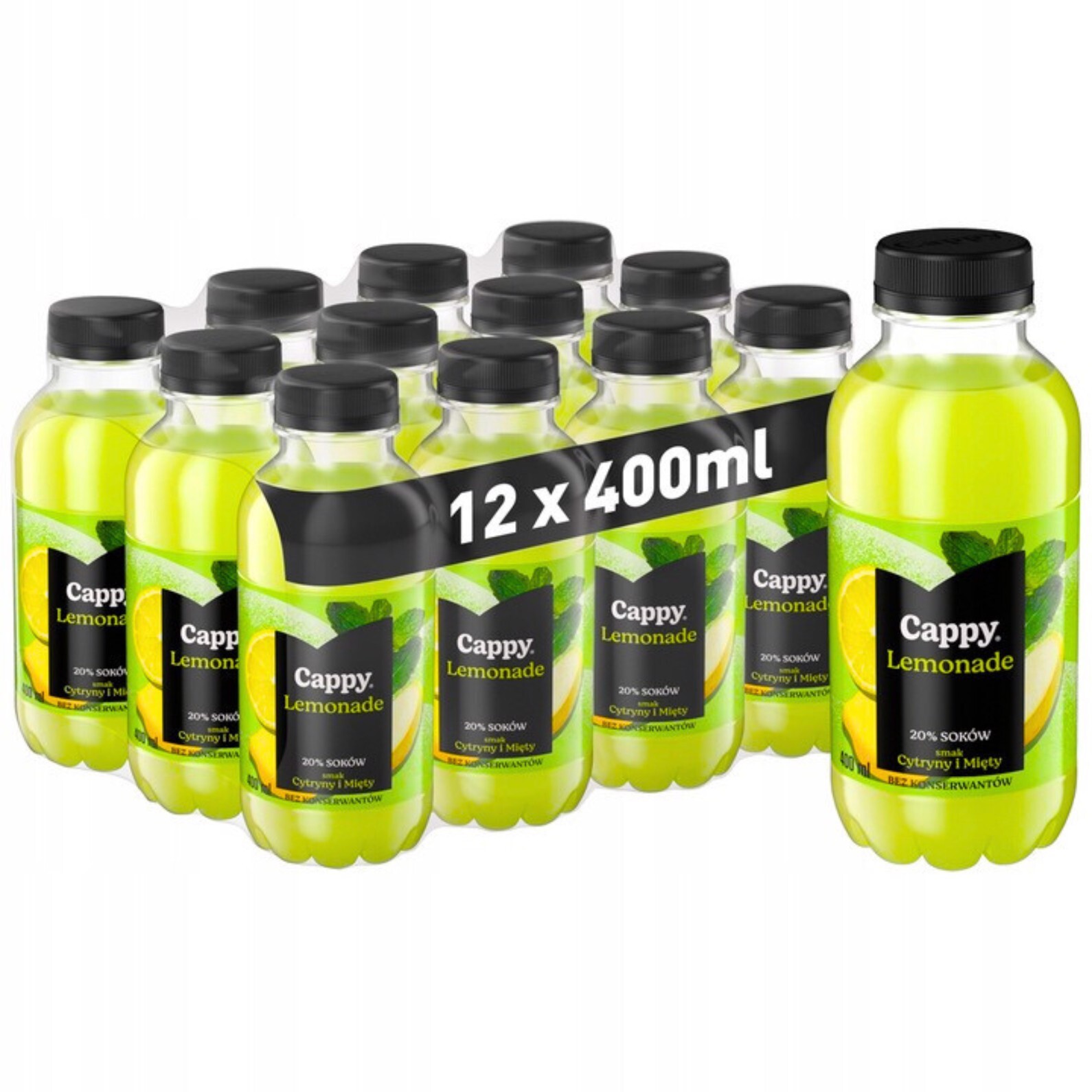 Cappy Lemonade Neperlivý nápoj s příchutí citronu a máty 400 ml x 12 kusů