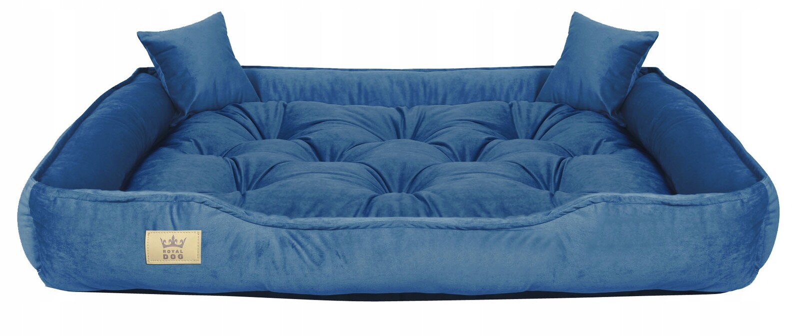 Pelíšek pro psa kotec 130 x 105 cm, velur, modrá barva