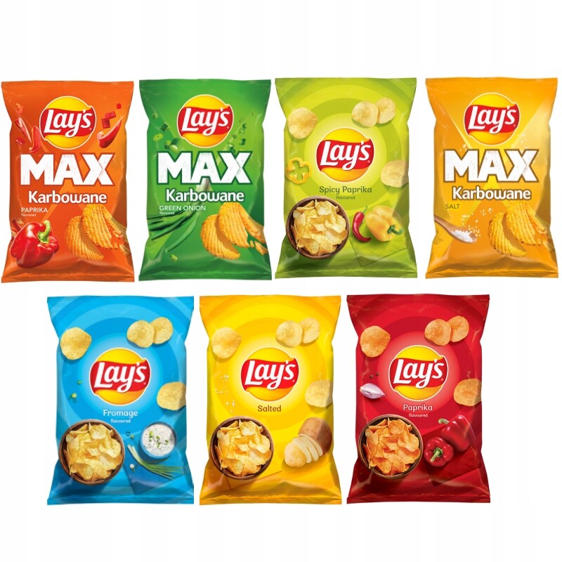 Lay's Chipsy bramborové papriky jarní cibulka solené 120 g x 9 g