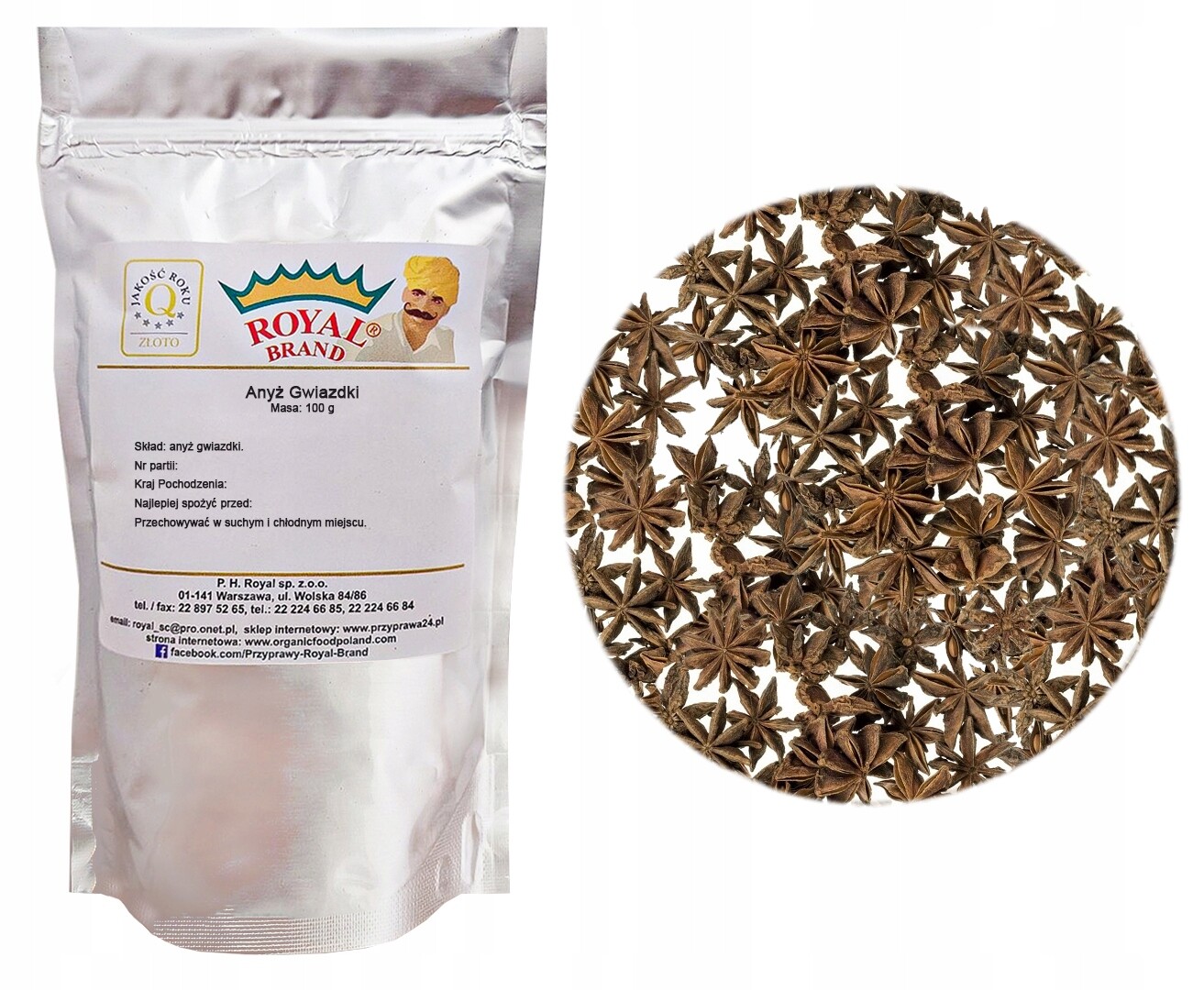 Anýz Hvězdičky Přírodní Hvězdičkový 1kg Čerstvý Celý Royal Brand