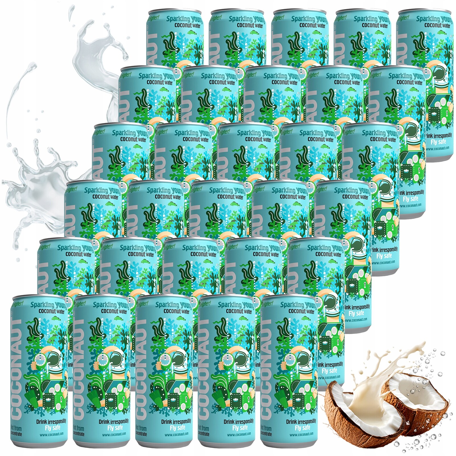 30 X Coconaut Sycený Nápoj V Plechovce Coconaut Water 320 ML Kokosová Voda