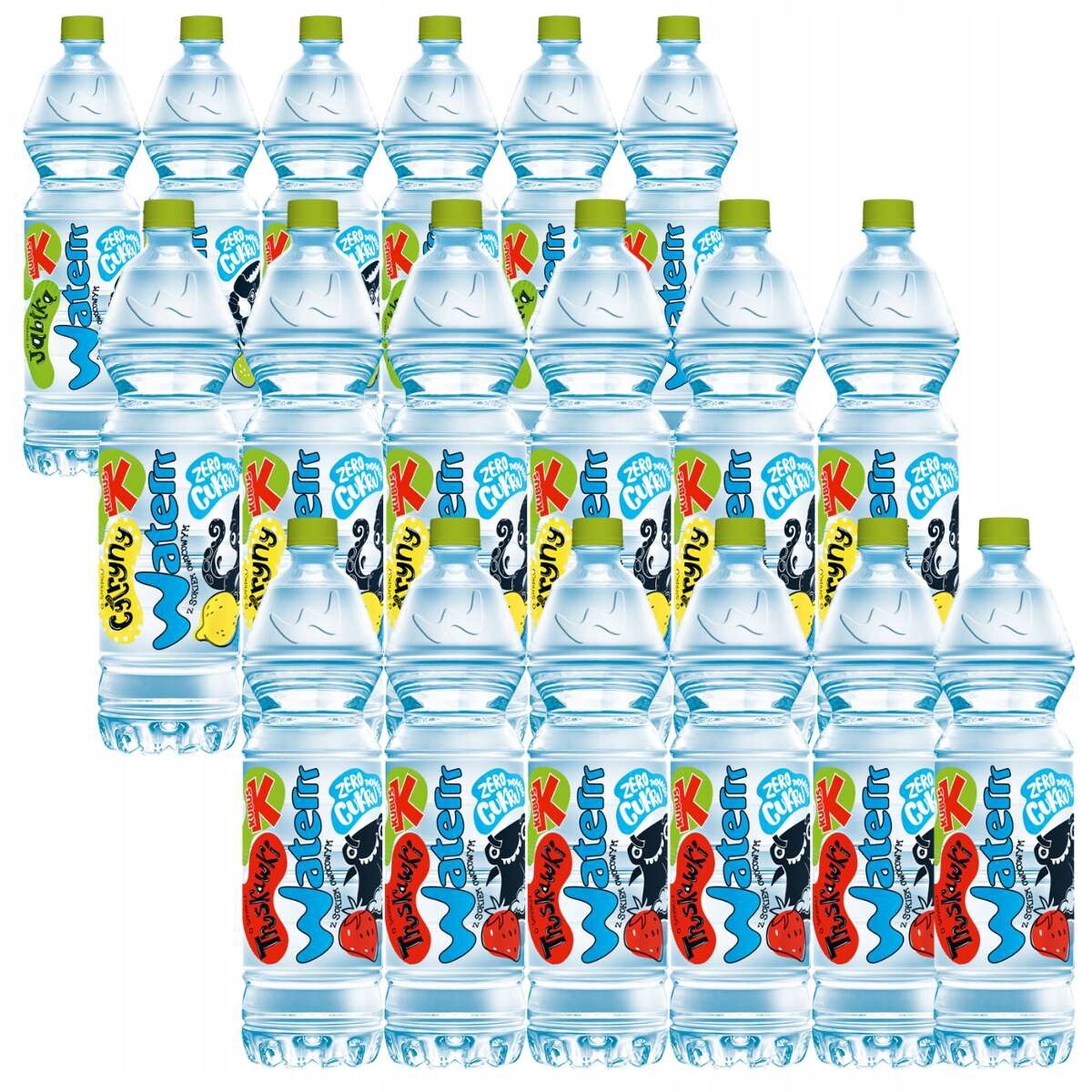 Kubuś Waterrr Nápoj MIX 3 příchutí 1,5 l x 18 kusů