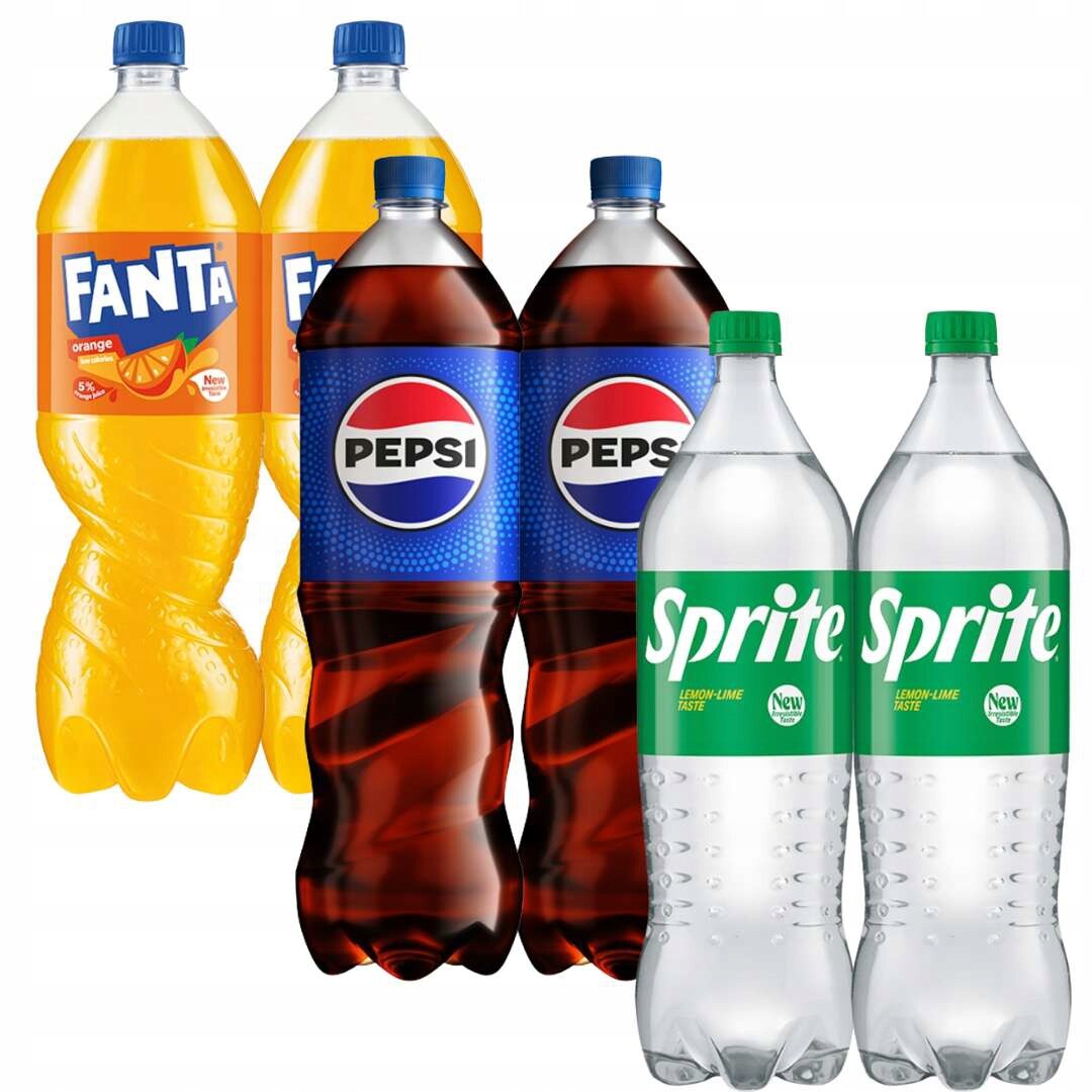 Mix sycených nápojů Pepsi Fanta Sprite 1,5 l x 6 kusů