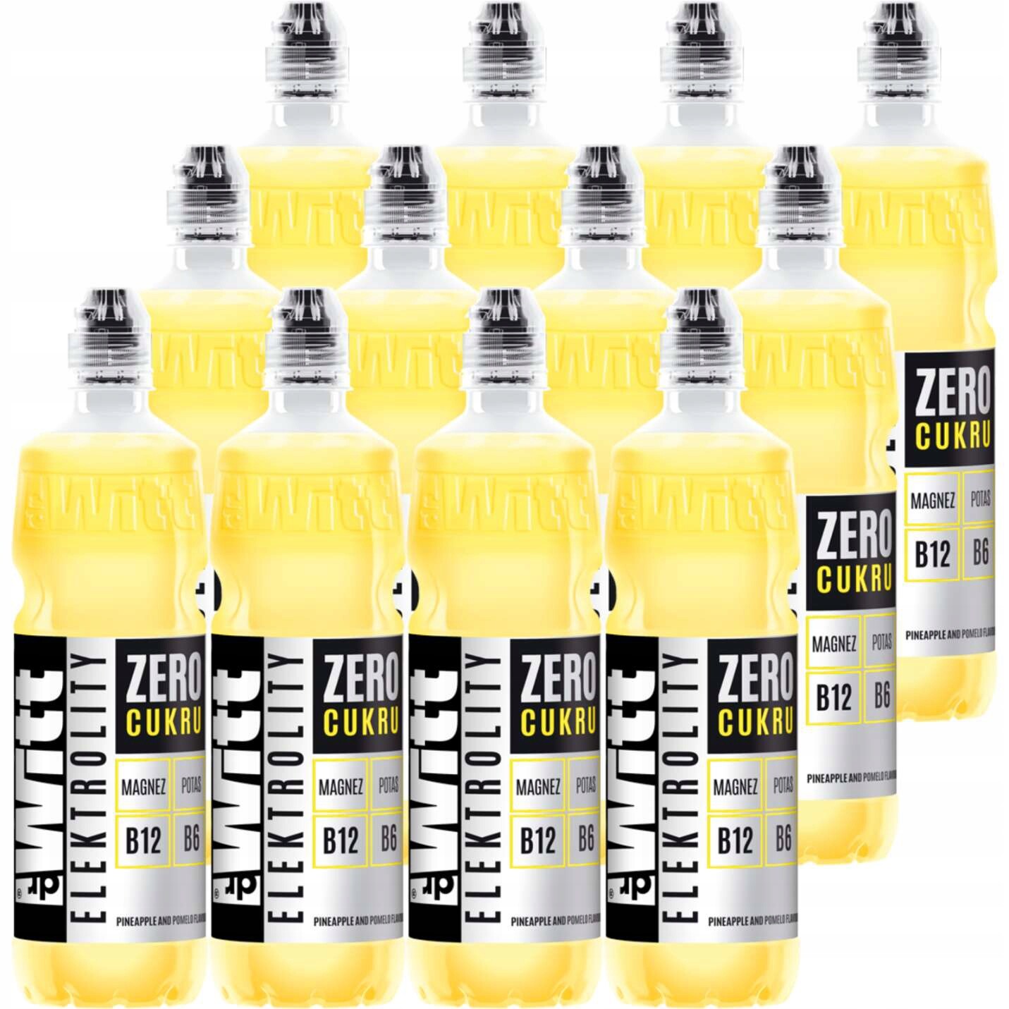 Dr. Witt Elektrolyty Zero Cukr Nápoj s příchutí ananasu a pomela 750 ml x 12 s