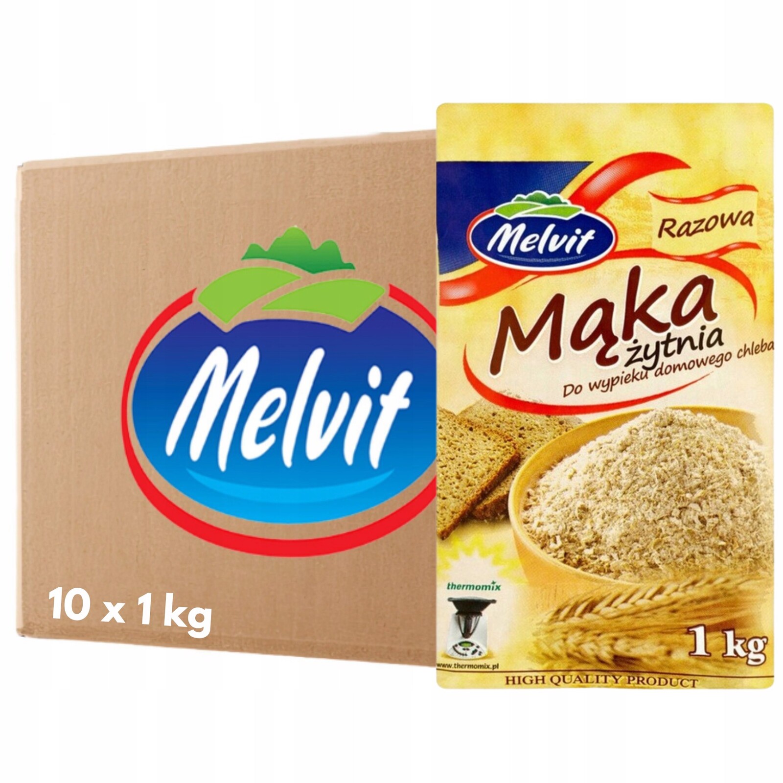 Melvit Žitná mouka pro pečení domácího chleba 1 kg x 10 kusů