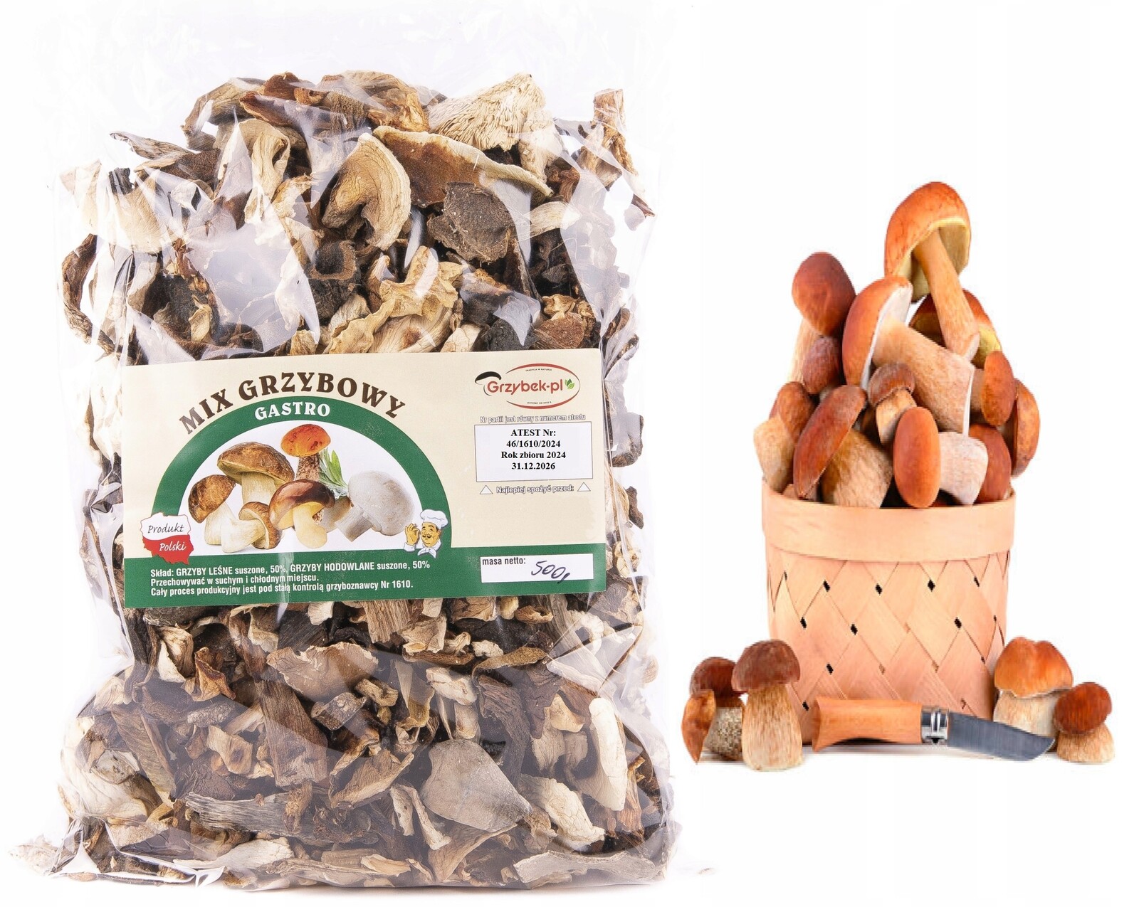 Gastro Houbový MIX 500g Pl Atest 2024 Nová Sbírka lesních a chovných hub
