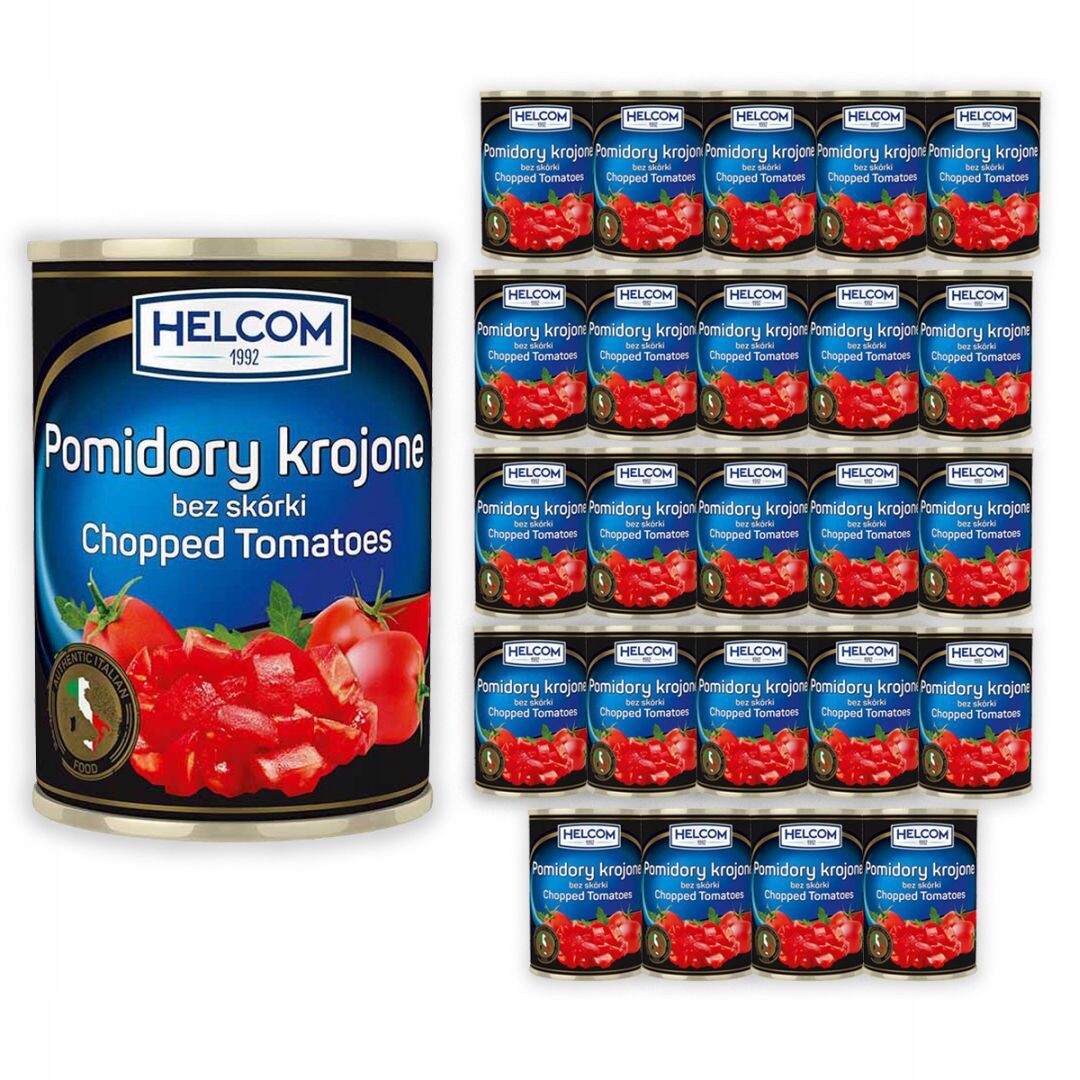 Helcom Rajčata krájená bez slupky 400 g x 24 kusů