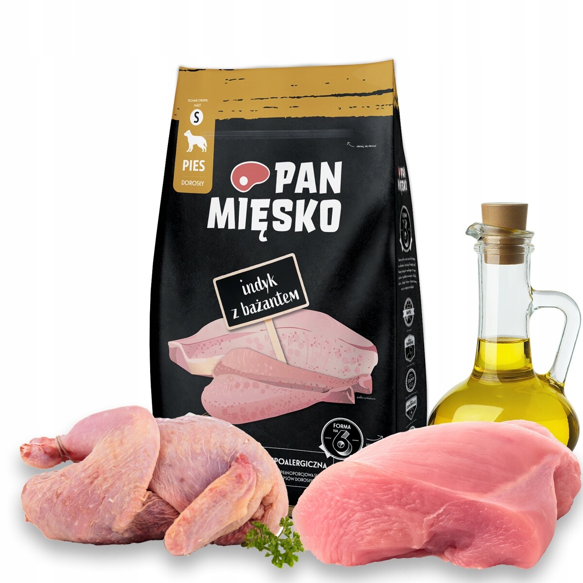 Pan Mięsko Krůta s bažantem 3 kg Křupky S pro dospělé psy malých plemen