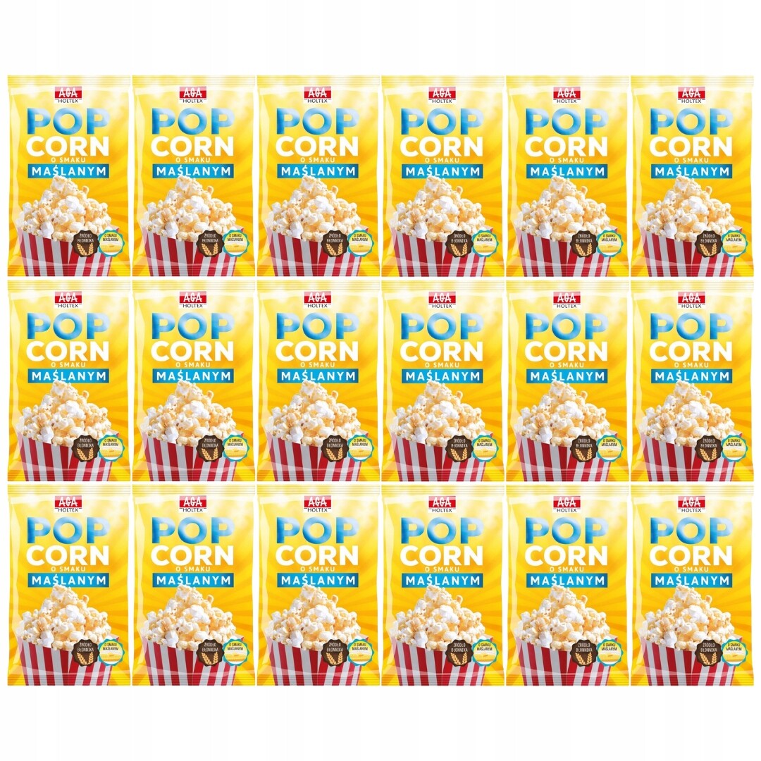 Aga Holtex máslový popcorn 90 g x 18 kusů