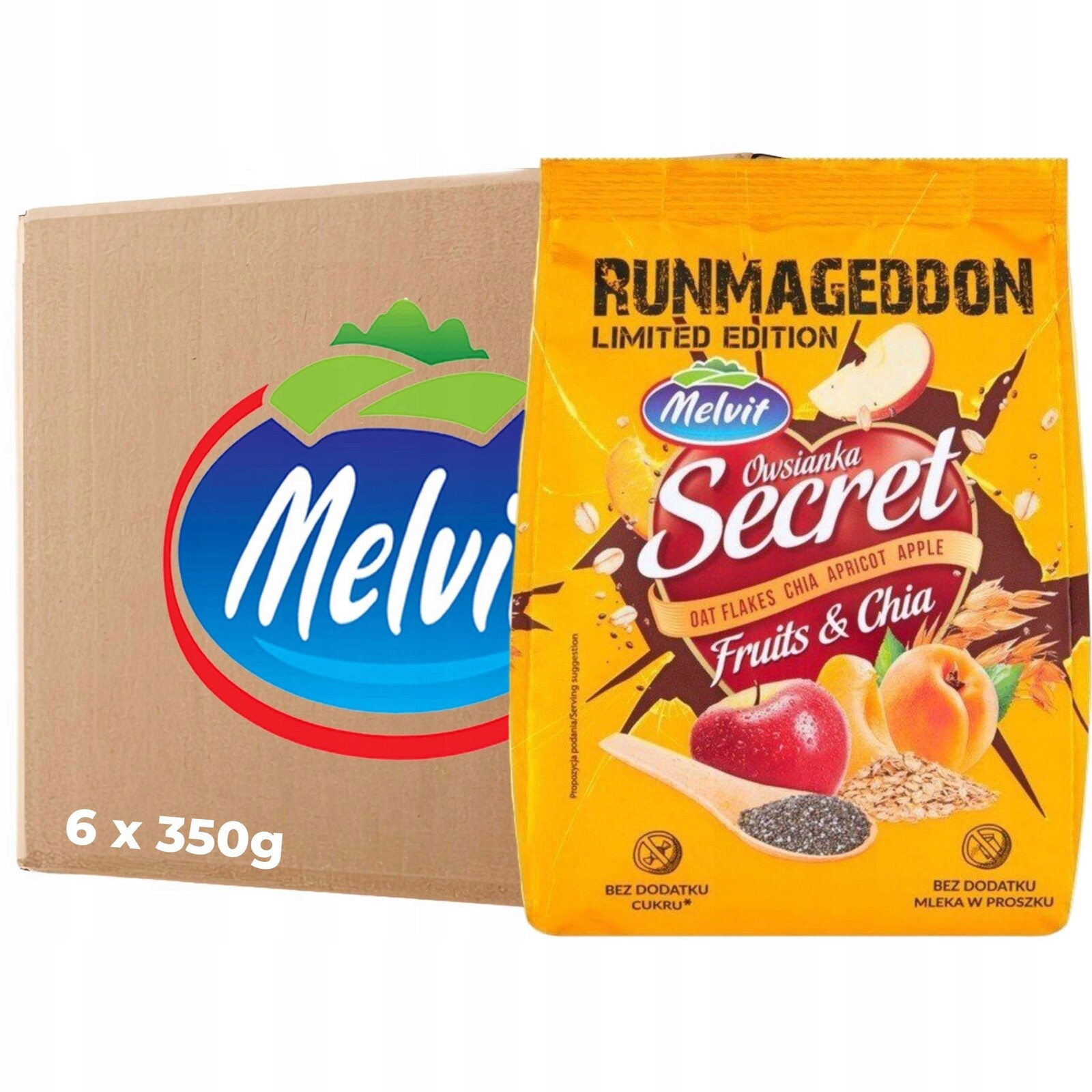Melvit Secret Ovesná Kaše s ovocem a chia 350 g x 6 kusů