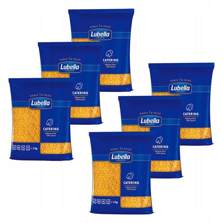 Lubella Catering Těstoviny mušle malé 2 kg x 6 kusů