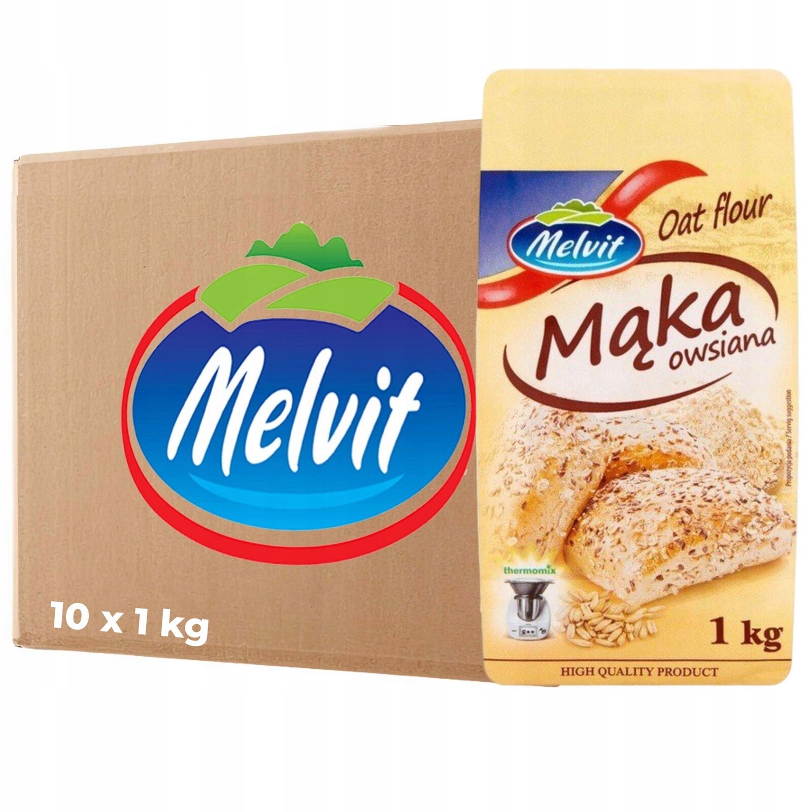 Melvit Ovesná mouka 1 kg x 10 kusů