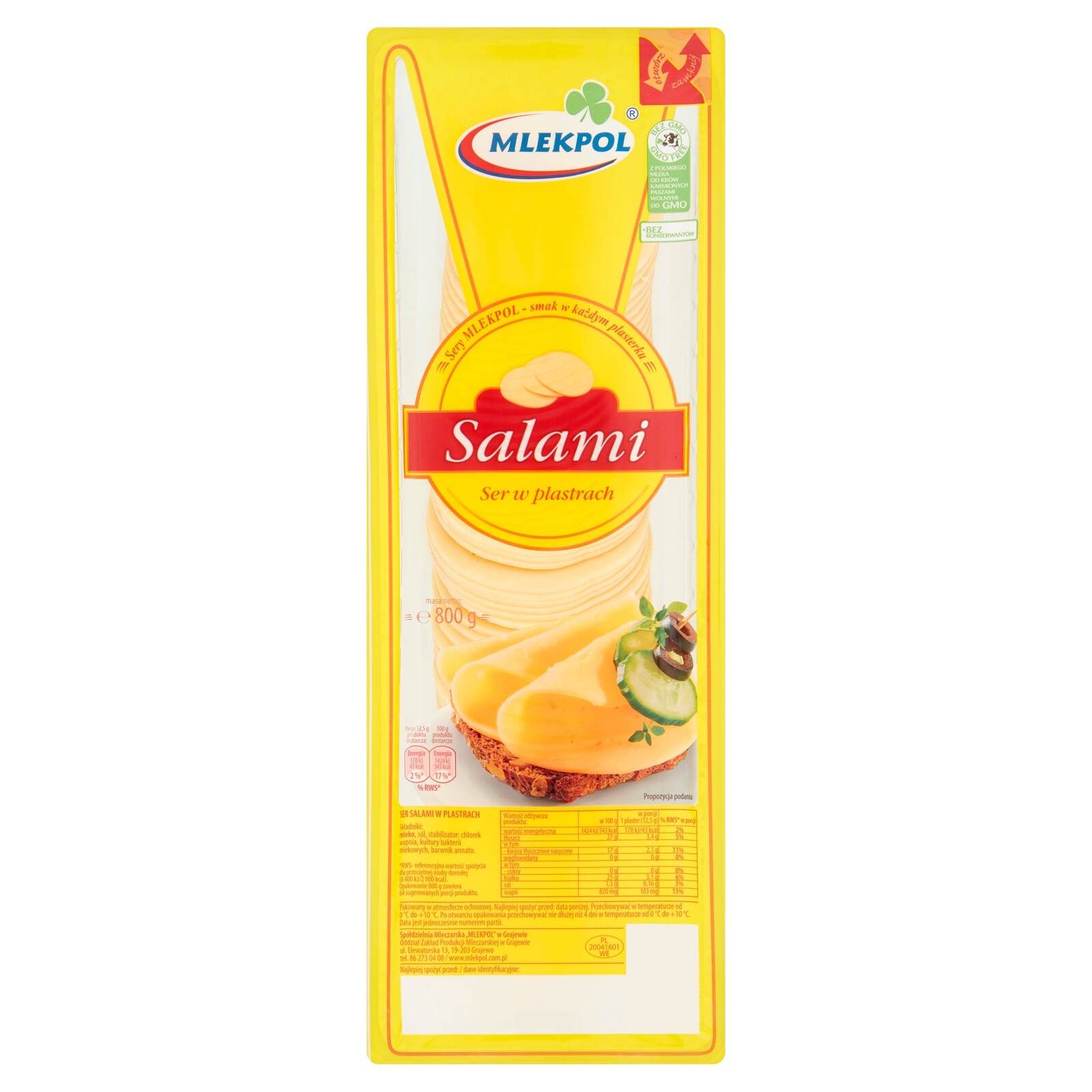 Mlekpol Salami sýr v plátcích 800 g