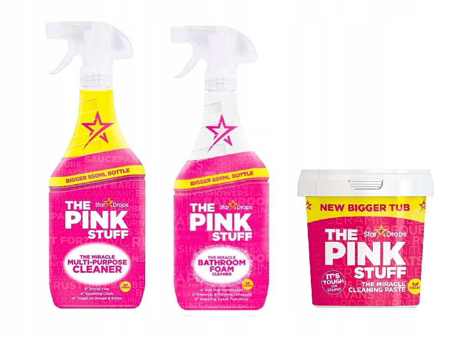 Čisticí a drhací prostředky Pink Stuff Pasta 2 tekutiny, sada 3 ks