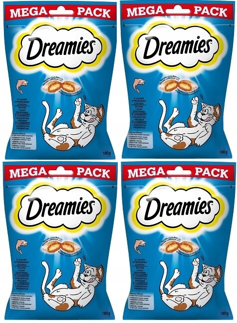 Dreamies Pack pamlsek pro kočky s příchutí vynikajícího lososa 4x180 g