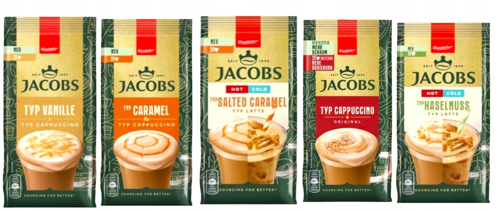 Káva Set 5 Cappuccino Jacobs 5 Příchutí