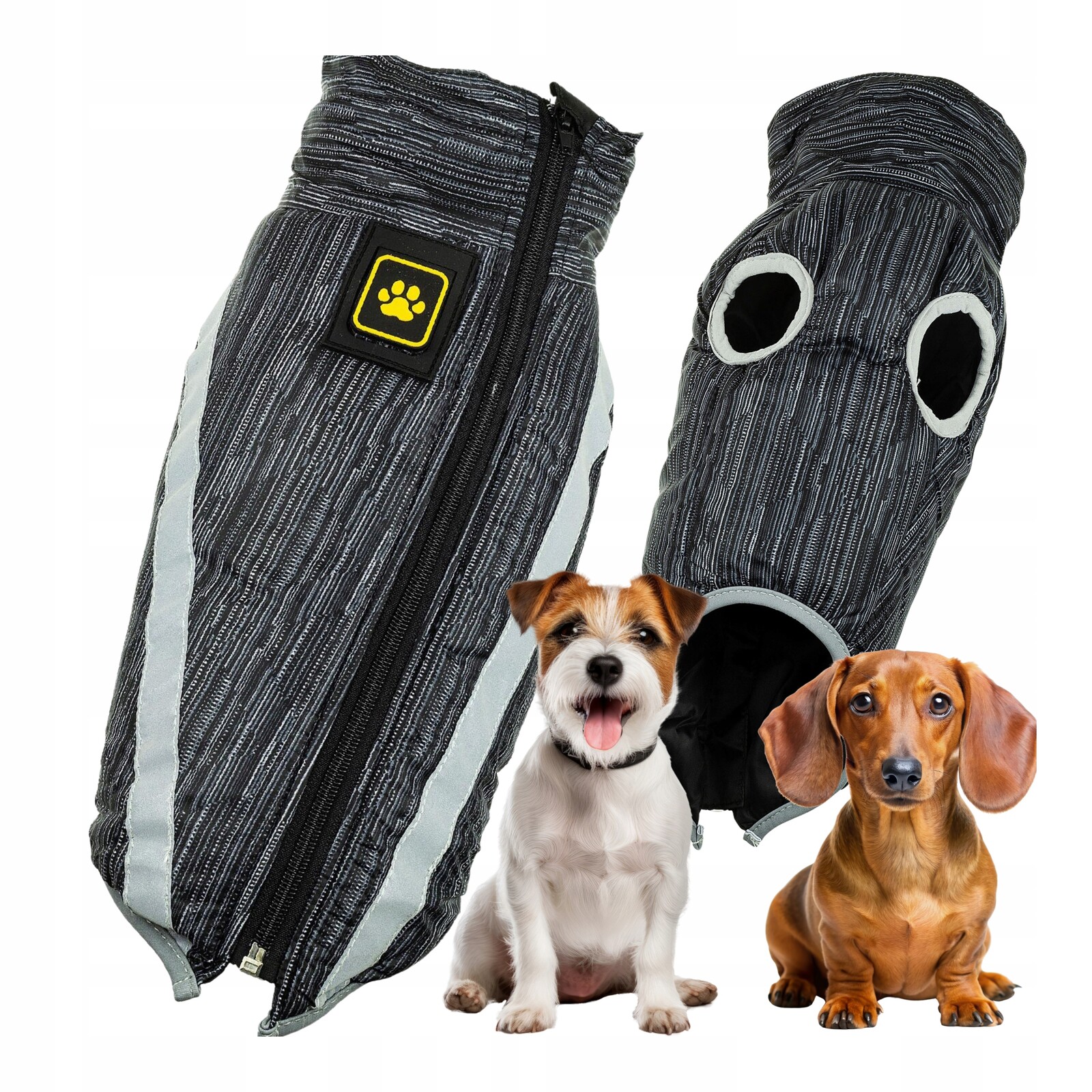 Oblečení pro velkého psa, zateplené, voděodolné, s odrazem na zimu, M