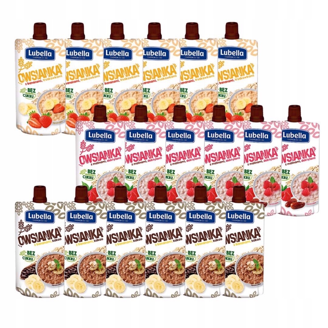 Lubella Ovesná Kaše Mix 3 příchutí 100 g x 18 kusů