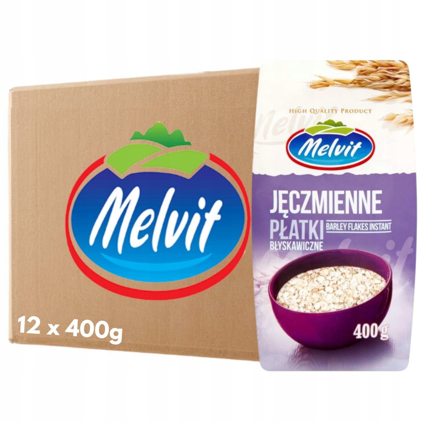 Melvit Ječmenné instantní vločky 400 g x 12 kusů