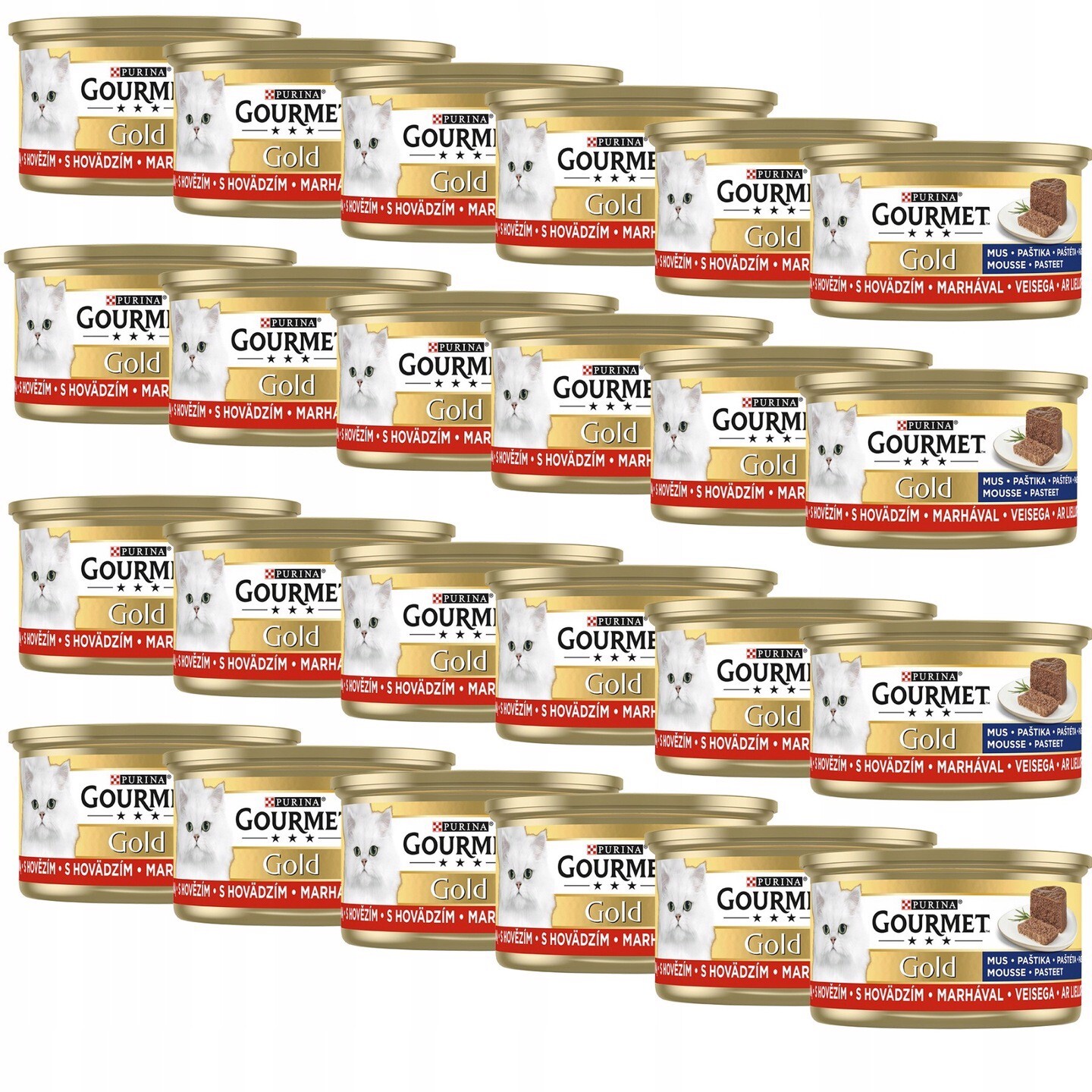 Purina Gourmet Gold Krmivo pro kočky s hovězím masem 85 g x 24 kusů