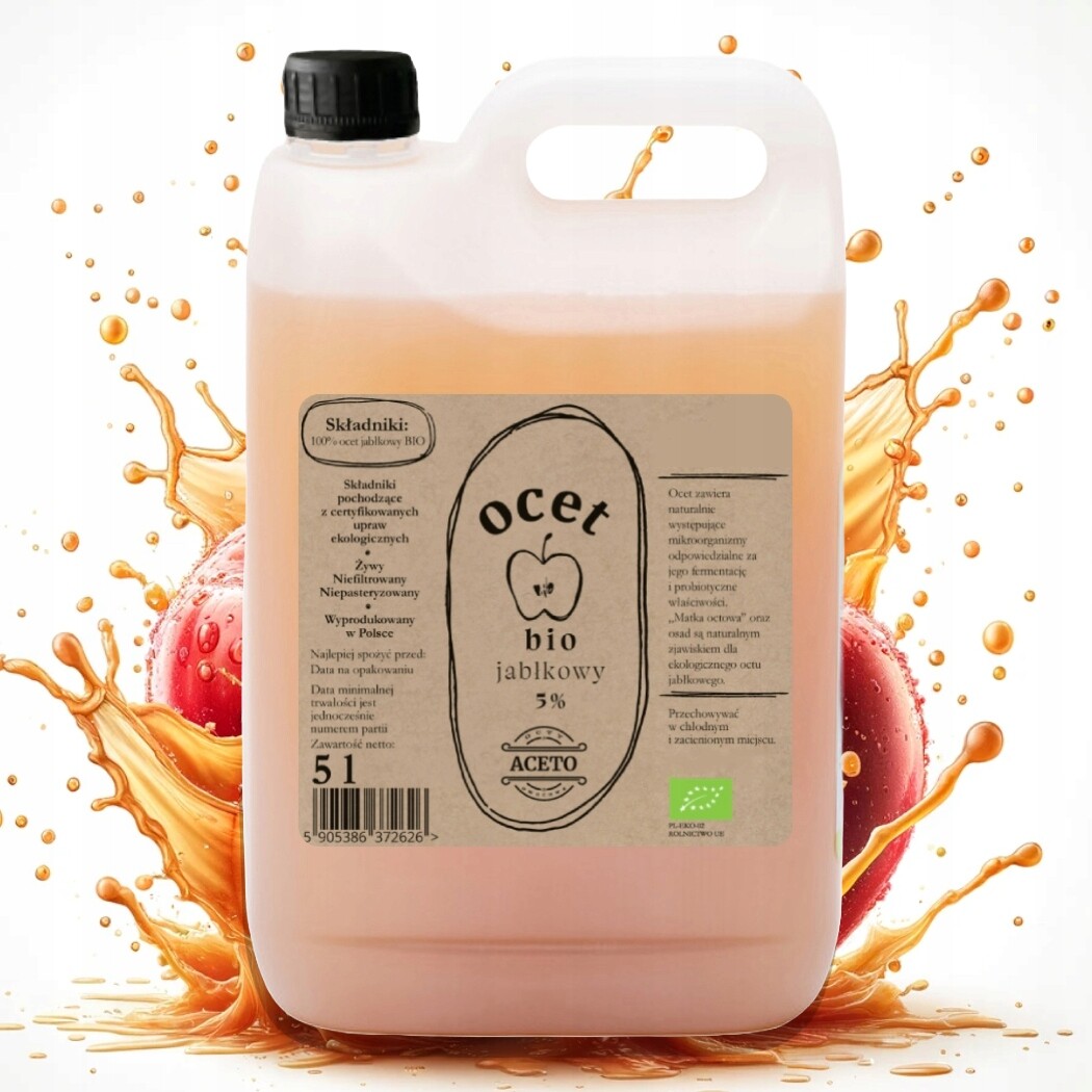Jablečný ocet Bio Aceto Fruit 5 l, 5000 ml. Nefiltrovaný, nepasterizovaný