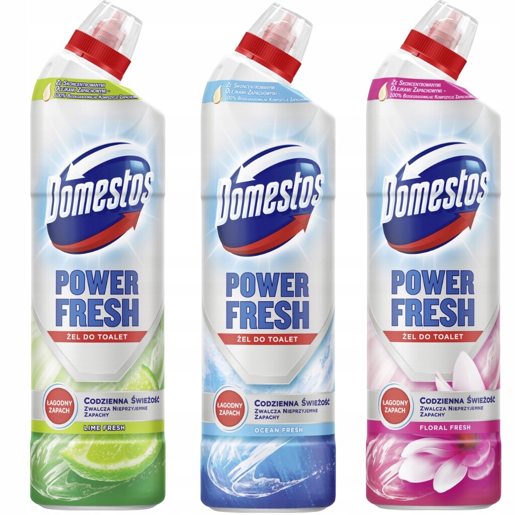 Domestos Sada Power Fresh Gel na toalety 700 ml x 3