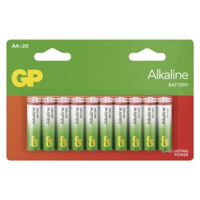 Alkalická baterie GP Alkaline AA (LR6), 20 ks