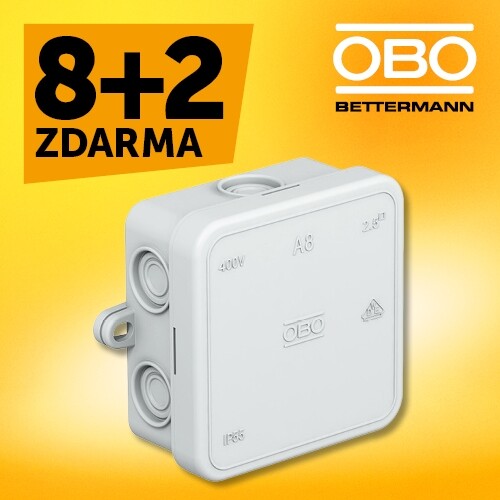 Krabice OBO A8 IP54 75x75x36 2000016 AKCE 8+2