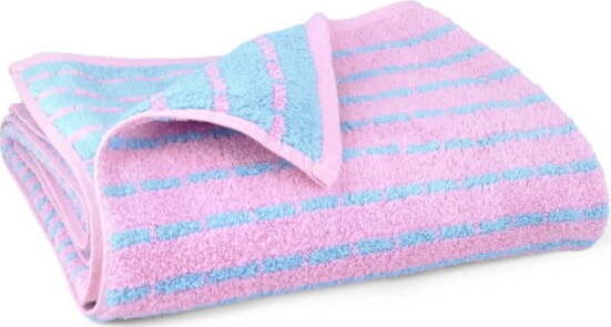 Modrý/růžový froté ručník s příměsí bambusu 50x100 cm Nuance – JUNA