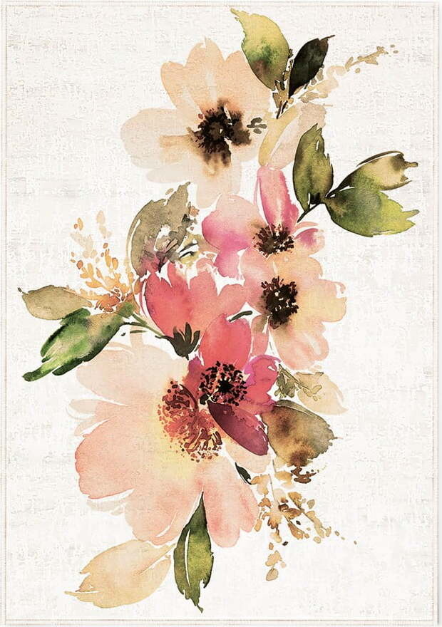 Bílo-světle růžový pratelný koberec 80x140 cm – Oyo Concept