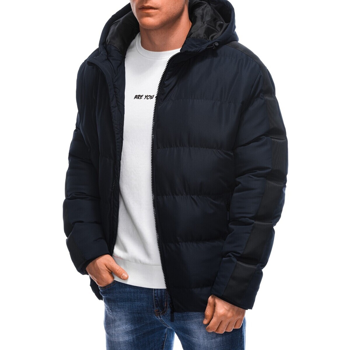 Deoti  Ombre Clothing Pánská zimní bunda Laodus navy  Tmavě modrá