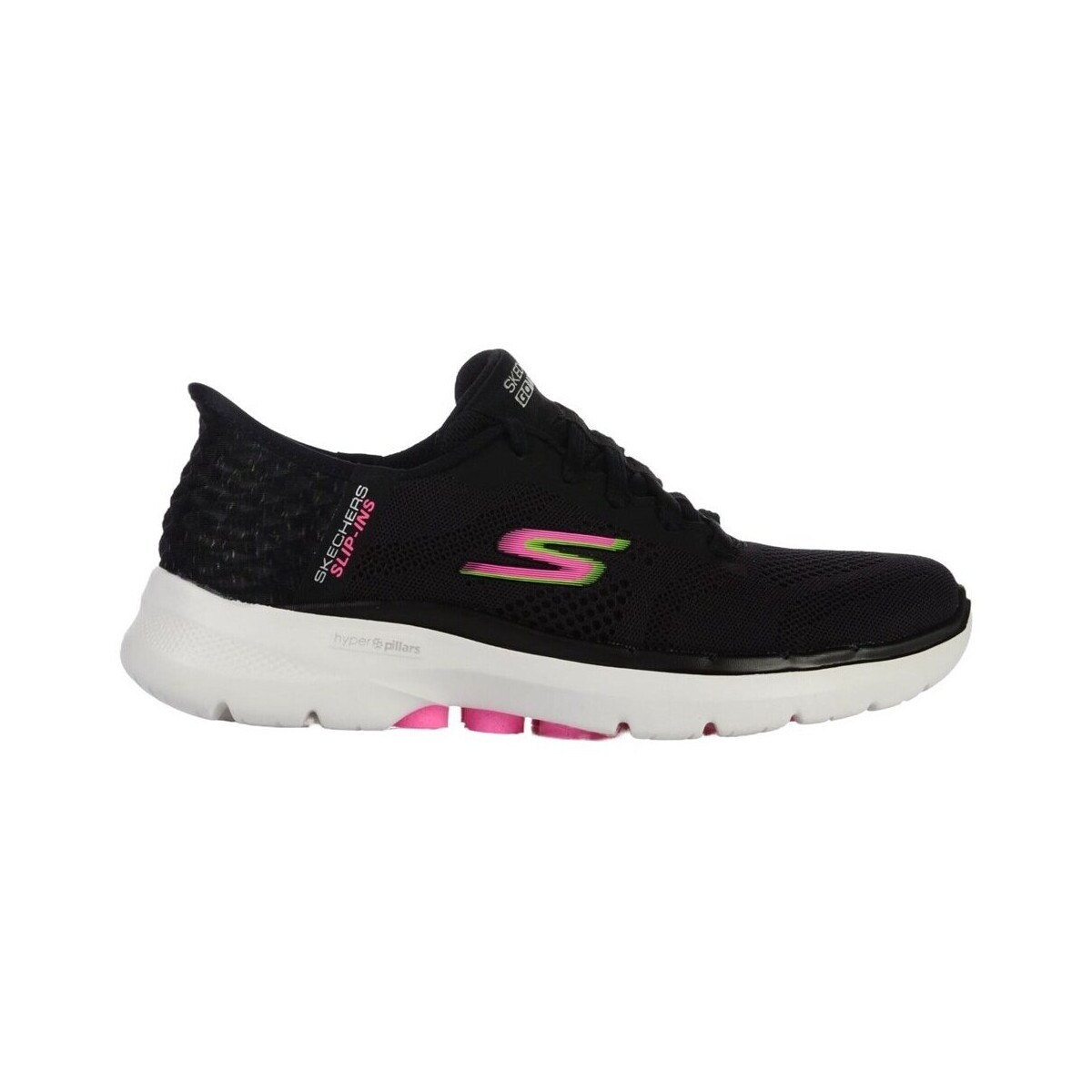 Skechers  Go Walk 6 Vivid Id Slip Ins  Černá