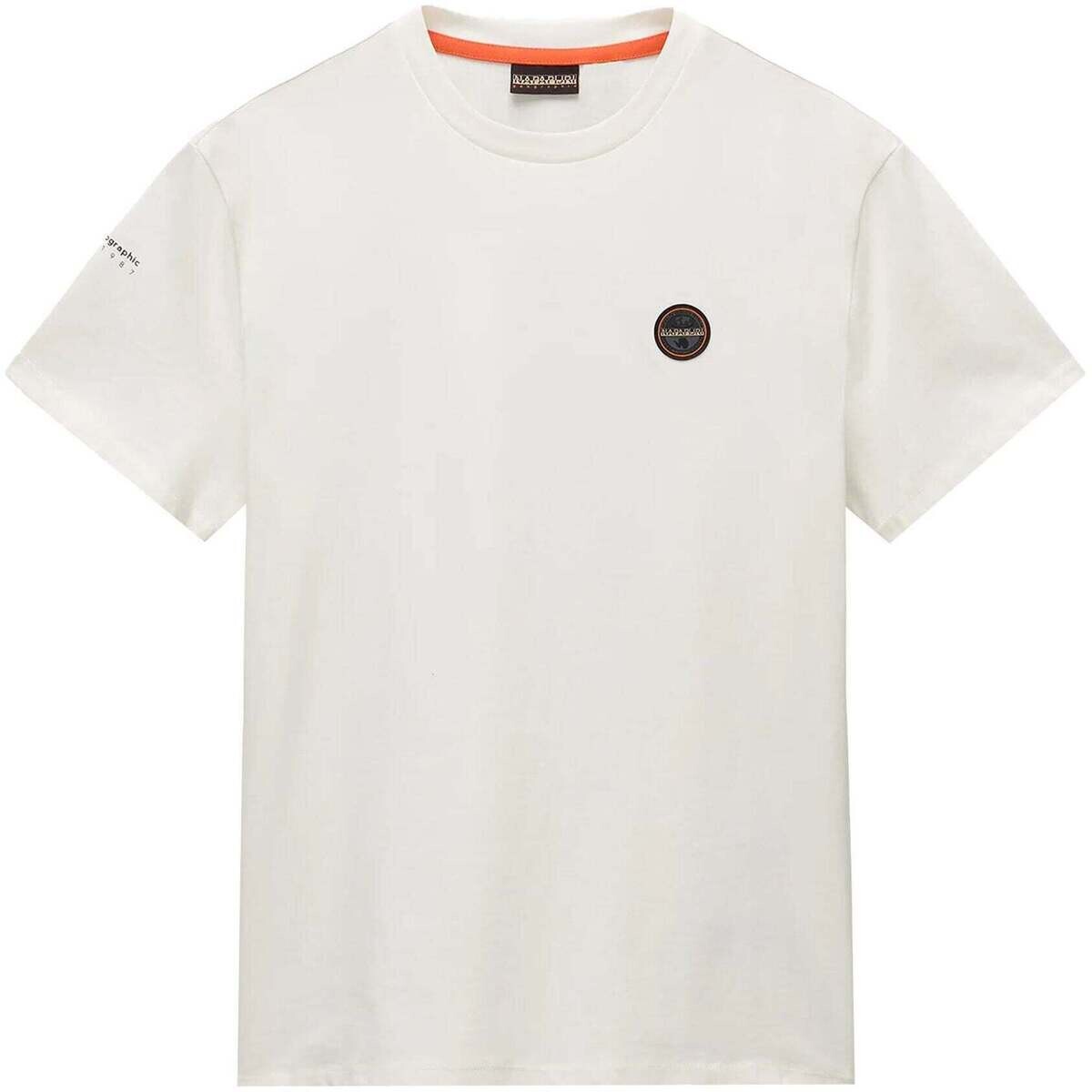 Napapijri  S Badge T-Shirt White Heron  Bílá