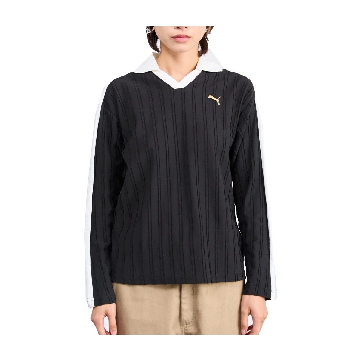 Puma  RELAXED LONG SLEEVE POL  Černá