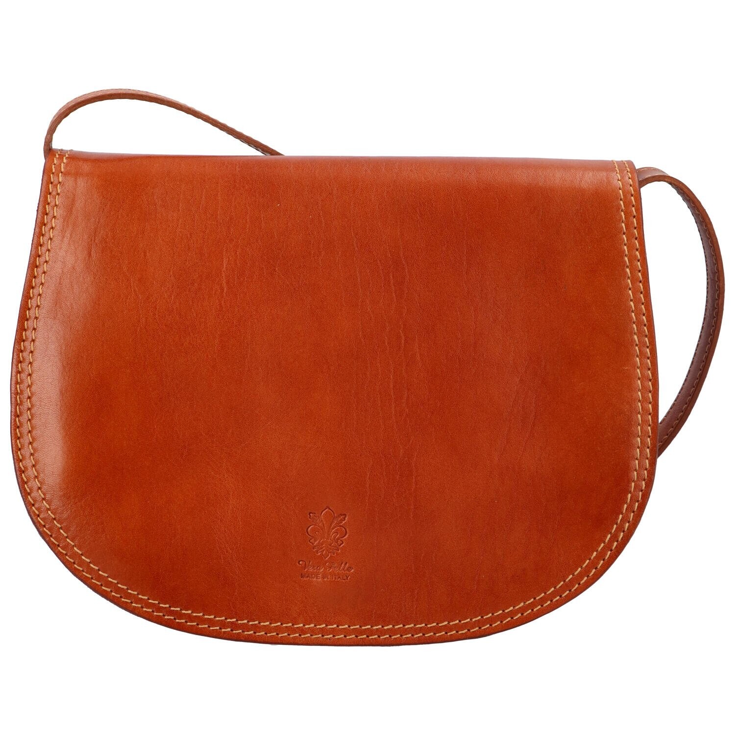 Prostorná dámská kožená crossbody taška Melinda, koňaková