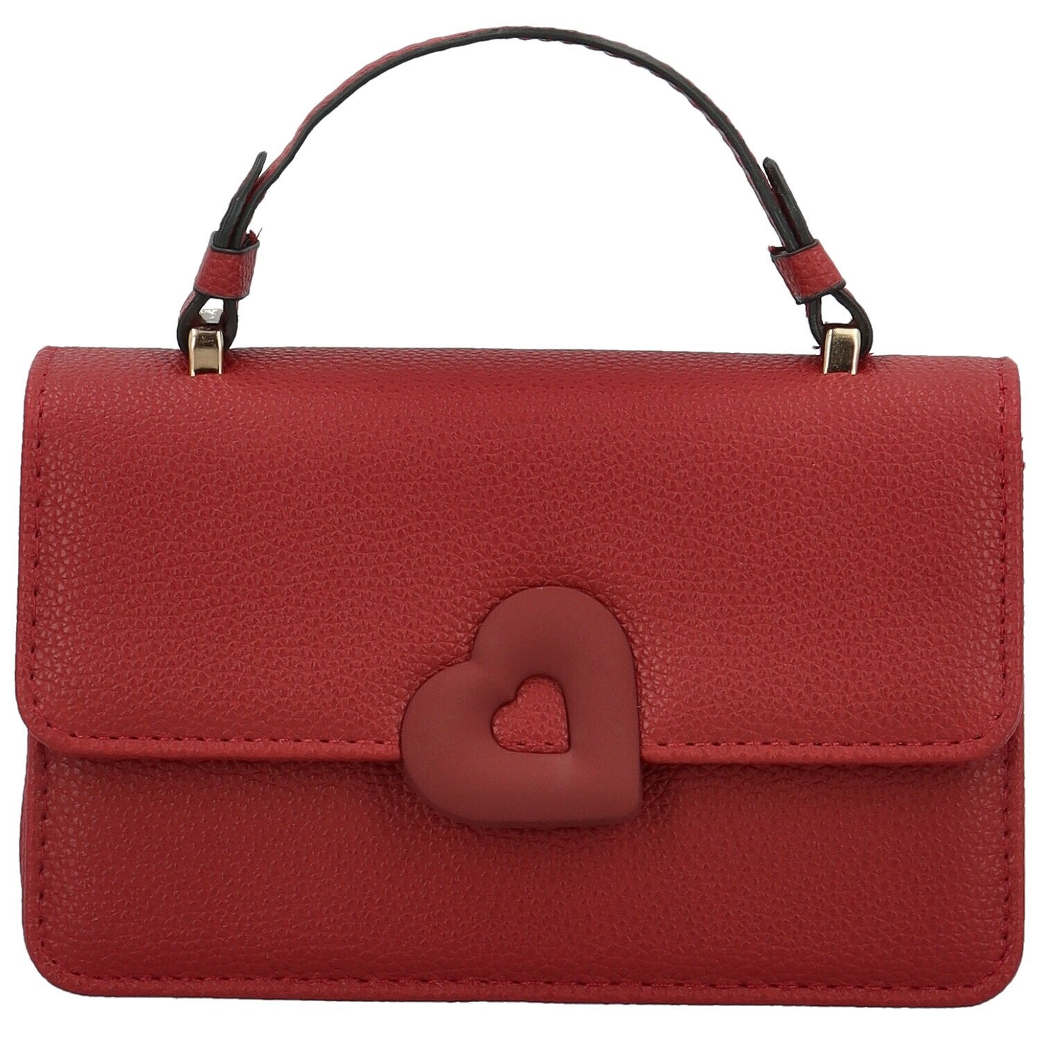 Módní dámská koženková kabelka do ruky Derin, tmavě červená