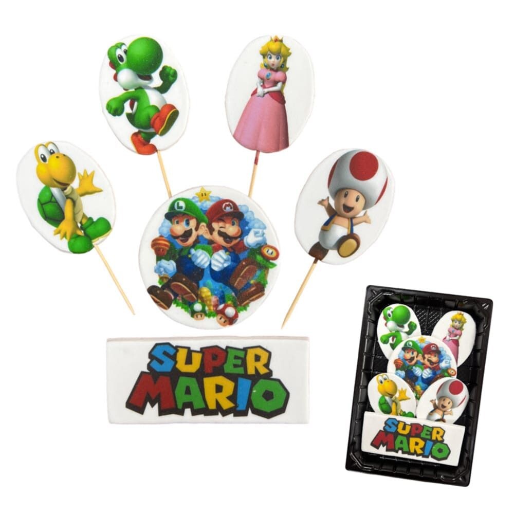 Cukrová dekorace na dort Super Mario – sada - K-Decor