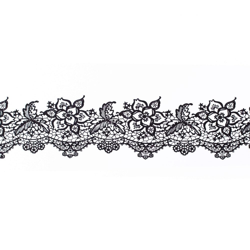 Cukrová krajka černá - šířka 6 cm - K-Decor