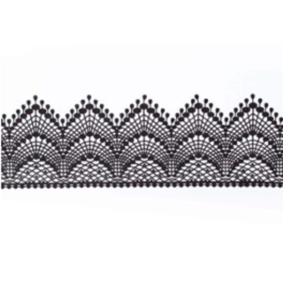 Cukrová krajka černá - šířka 8 cm - K-Decor