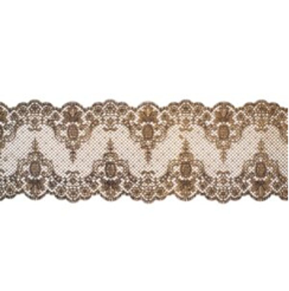 Cukrová krajka zlatá - šířka 8 cm - K-Decor