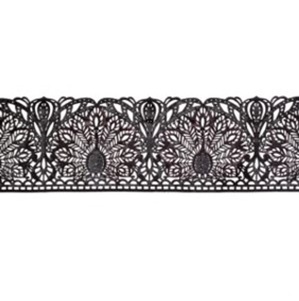Cukrová krajka – černá - šířka 6 cm - K-Decor