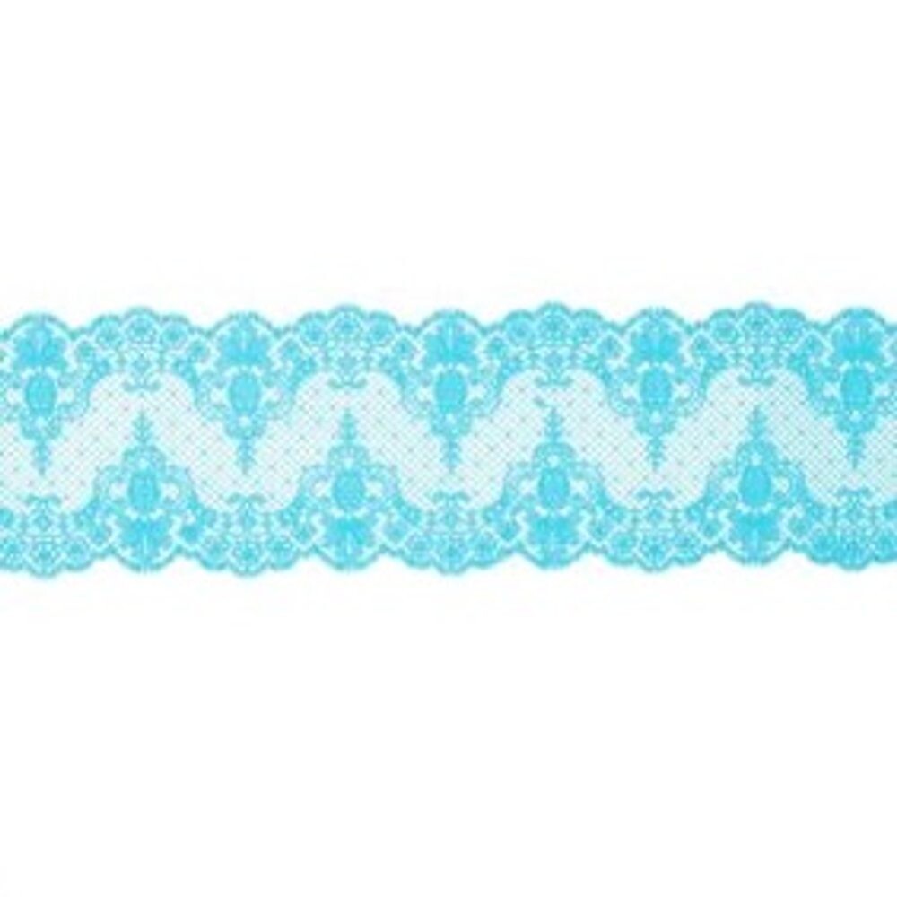 Cukrová krajka – modrá - šířka 6 cm - K-Decor