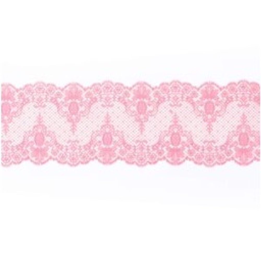 Cukrová krajka růžová - šířka 6 cm - K-Decor