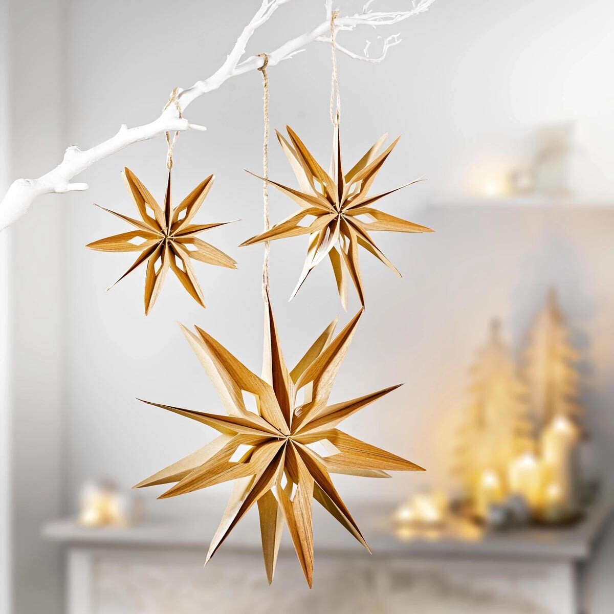 Závěsná dekorace Hvězda, sada 3 ks