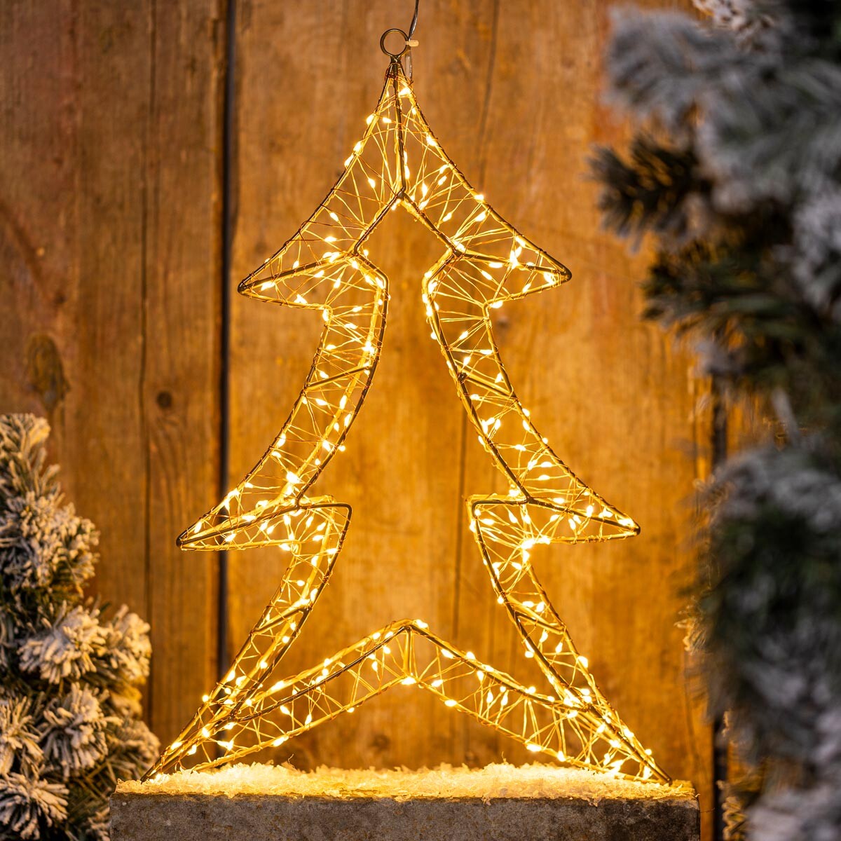 LED Kovová dekorace Vánoční strom