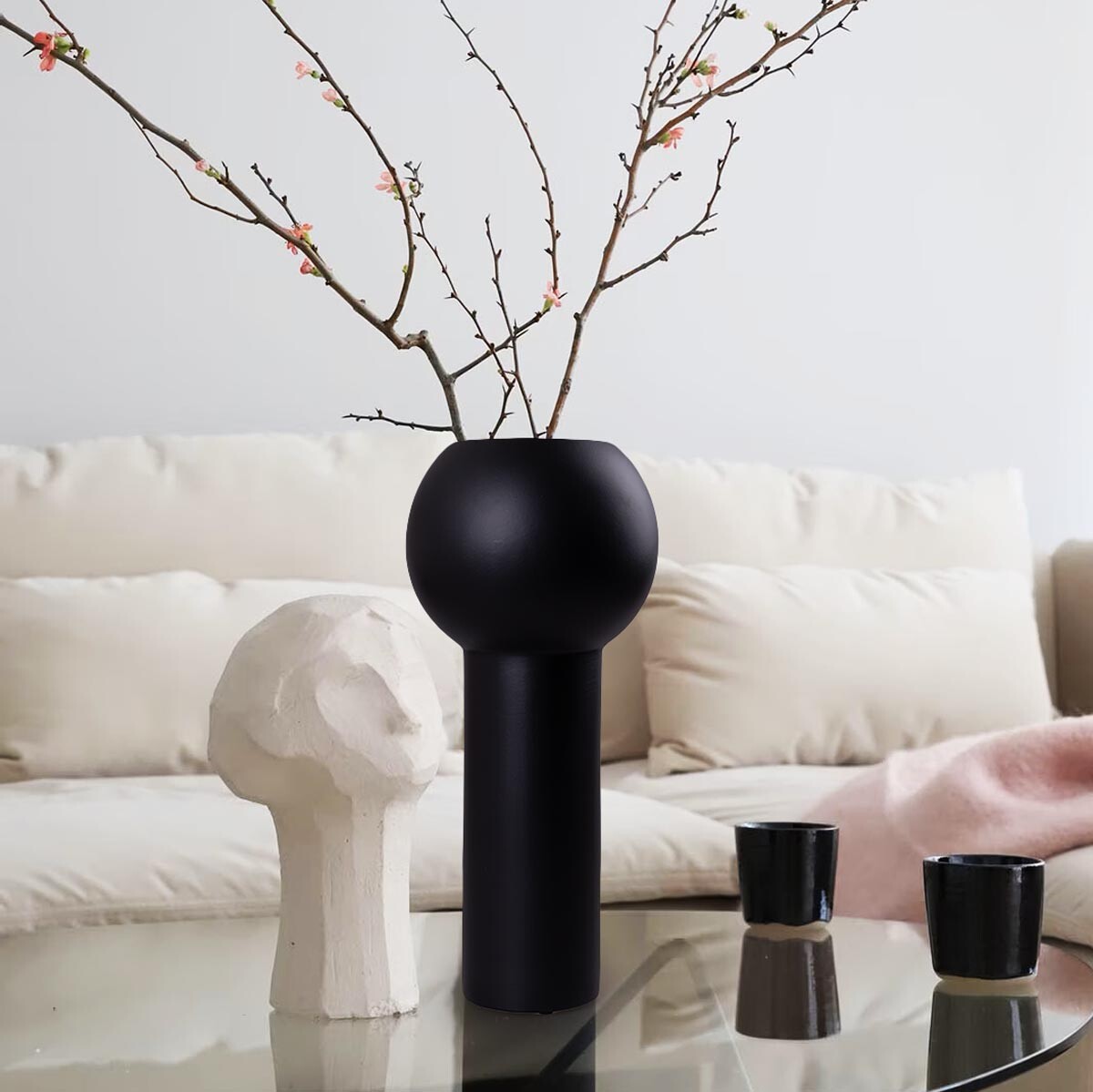 Keramická váza Tradium, matná černá, malá